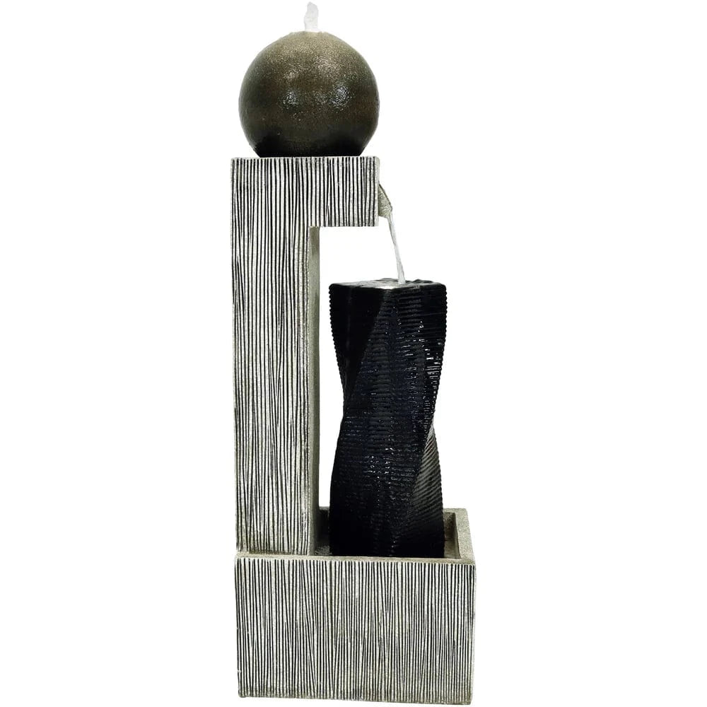 Sunnydaze 35" Modern Artistry Outdoor Water Fountain with LED Lights SSS-176