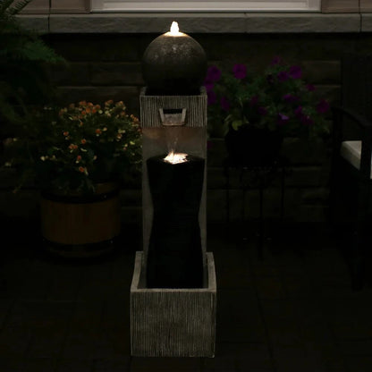 Sunnydaze 35" Modern Artistry Outdoor Water Fountain with LED Lights SSS-176
