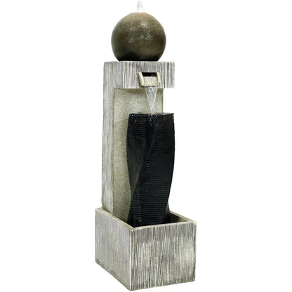 Sunnydaze 35" Modern Artistry Outdoor Water Fountain with LED Lights SSS-176