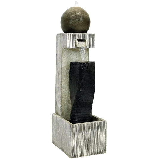 Sunnydaze 35" Modern Artistry Outdoor Water Fountain with LED Lights SSS-176