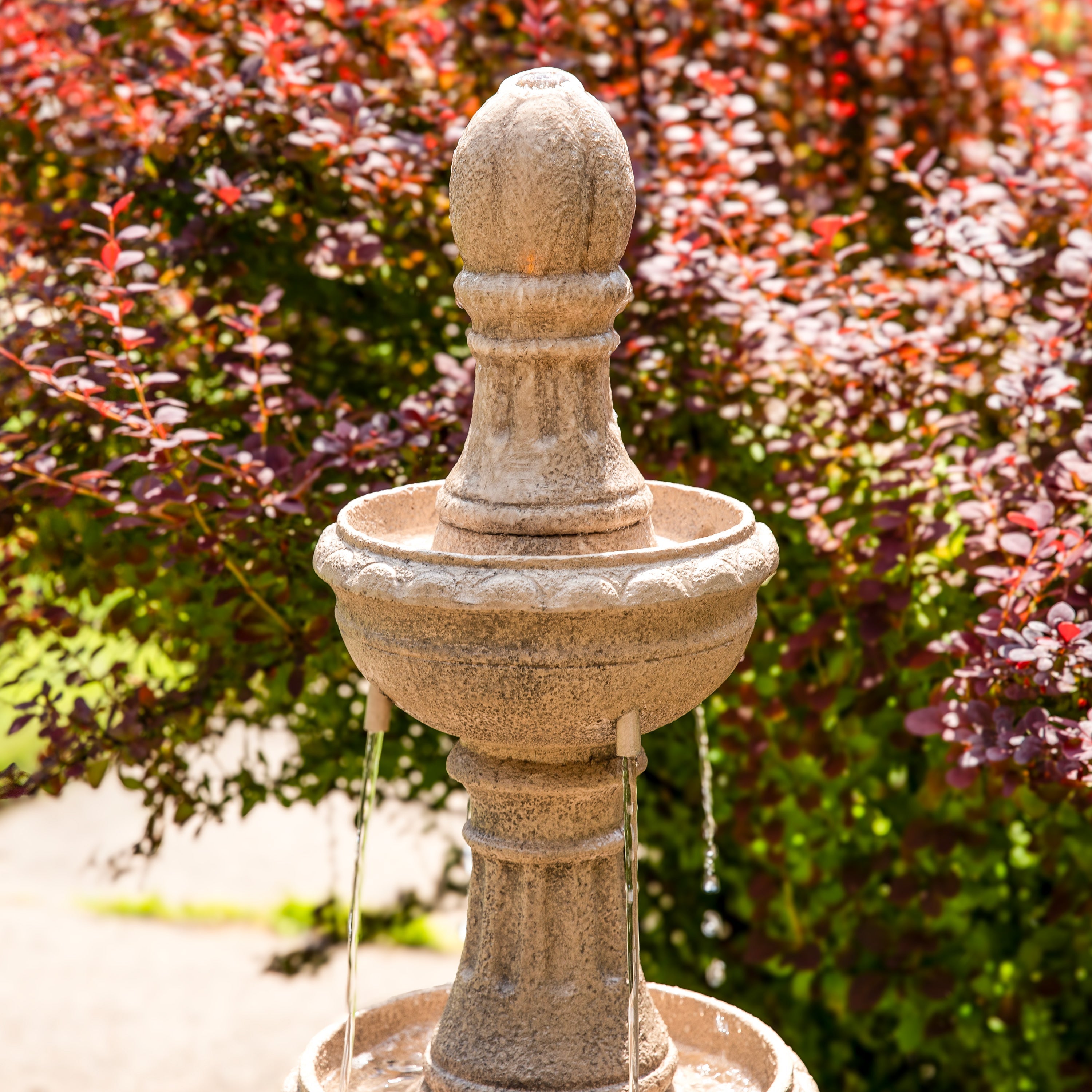 Sunnydaze 39" H Cyprus 3-Tier Polyresin Outdoor Water Fountain