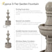 Sunnydaze 39" H Cyprus 3-Tier Polyresin Outdoor Water Fountain
