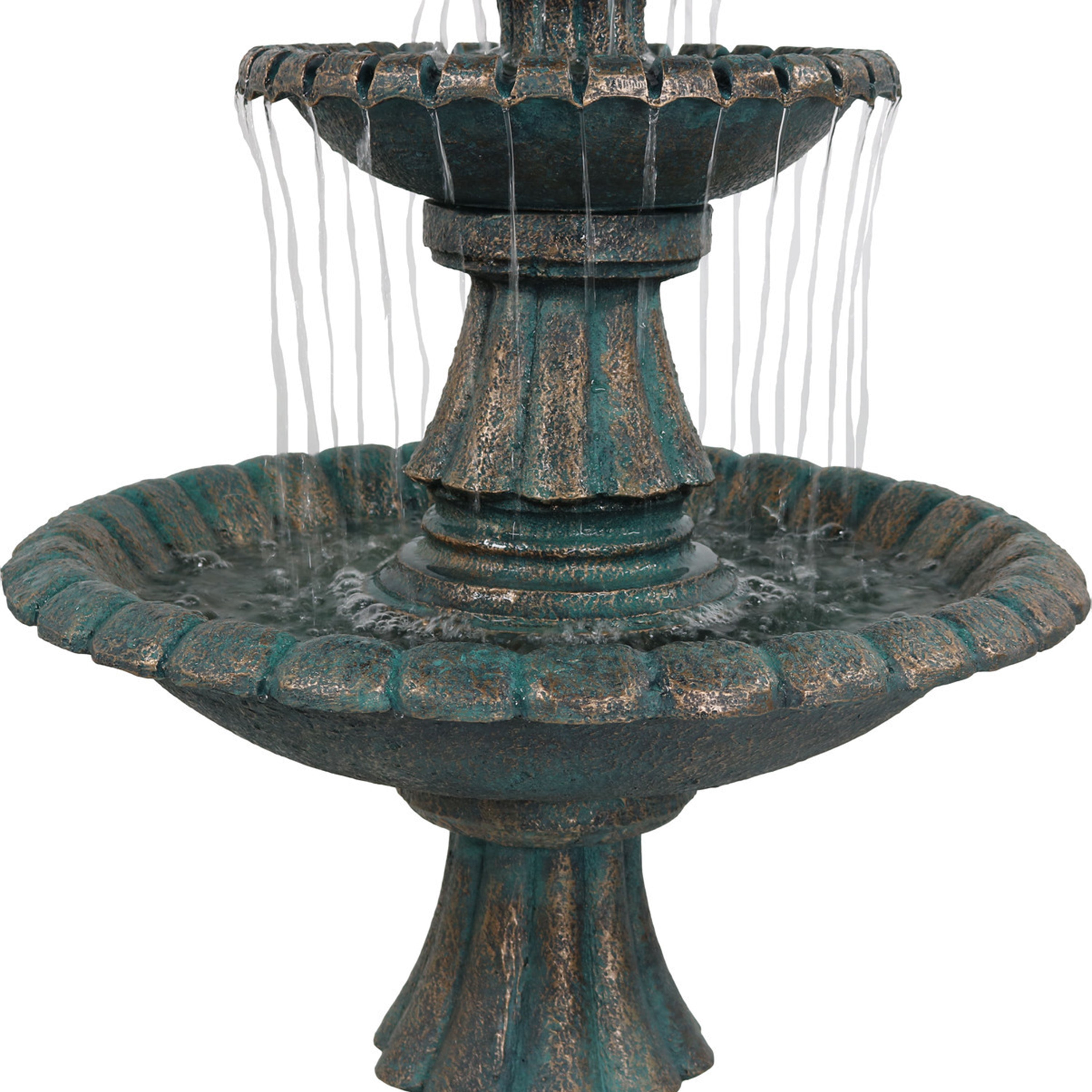 Sunnydaze 41" Nouveau 2-Tier Outdoor Water Fountain LZH-100