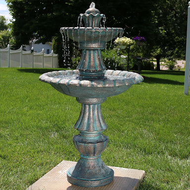 Sunnydaze 41" Nouveau 2-Tier Outdoor Water Fountain LZH-100