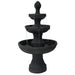 Sunnydaze 43" H Flower Blossom Outdoor Electric 3-Tier Water Fountain FC-73643-BLK