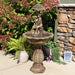 Sunnydaze 43" Lovers Umbrella Solar-Powered Fountain with Battery Backup and Lights SL-0241