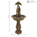 Sunnydaze 43" Lovers Umbrella Solar-Powered Fountain with Battery Backup and Lights SL-0241