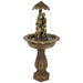 Sunnydaze 43" Lovers Umbrella Solar-Powered Fountain with Battery Backup and Lights SL-0241