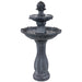 Sunnydaze 45" 2-Tier Arcade Solar Outdoor Water Fountain with LED SL-0213-Black
