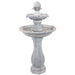Sunnydaze 45" 2-Tier Arcade Solar Outdoor Water Fountain with LED SL-0213-White