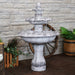 Sunnydaze 45" 3-Tier Outdoor Water Fountain Mediterranean Reinforced Concrete FWD-426