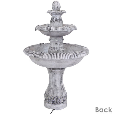 Sunnydaze 45" 3-Tier Outdoor Water Fountain Mediterranean Reinforced Concrete FWD-426