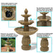 Sunnydaze 46" Classic Tulip 3-Tier Electric Water Fountain