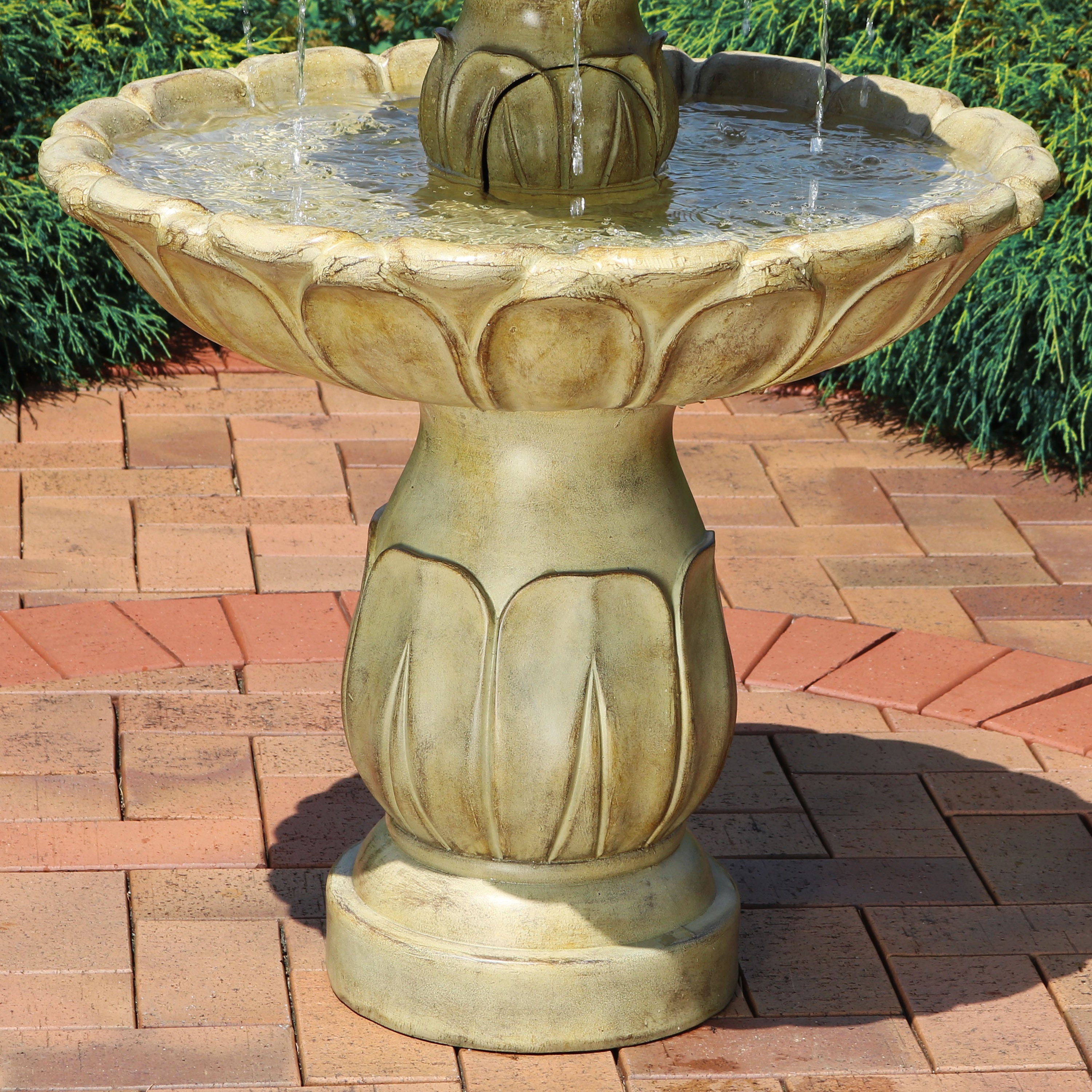 Sunnydaze 46" Classic Tulip 3-Tier Electric Water Fountain