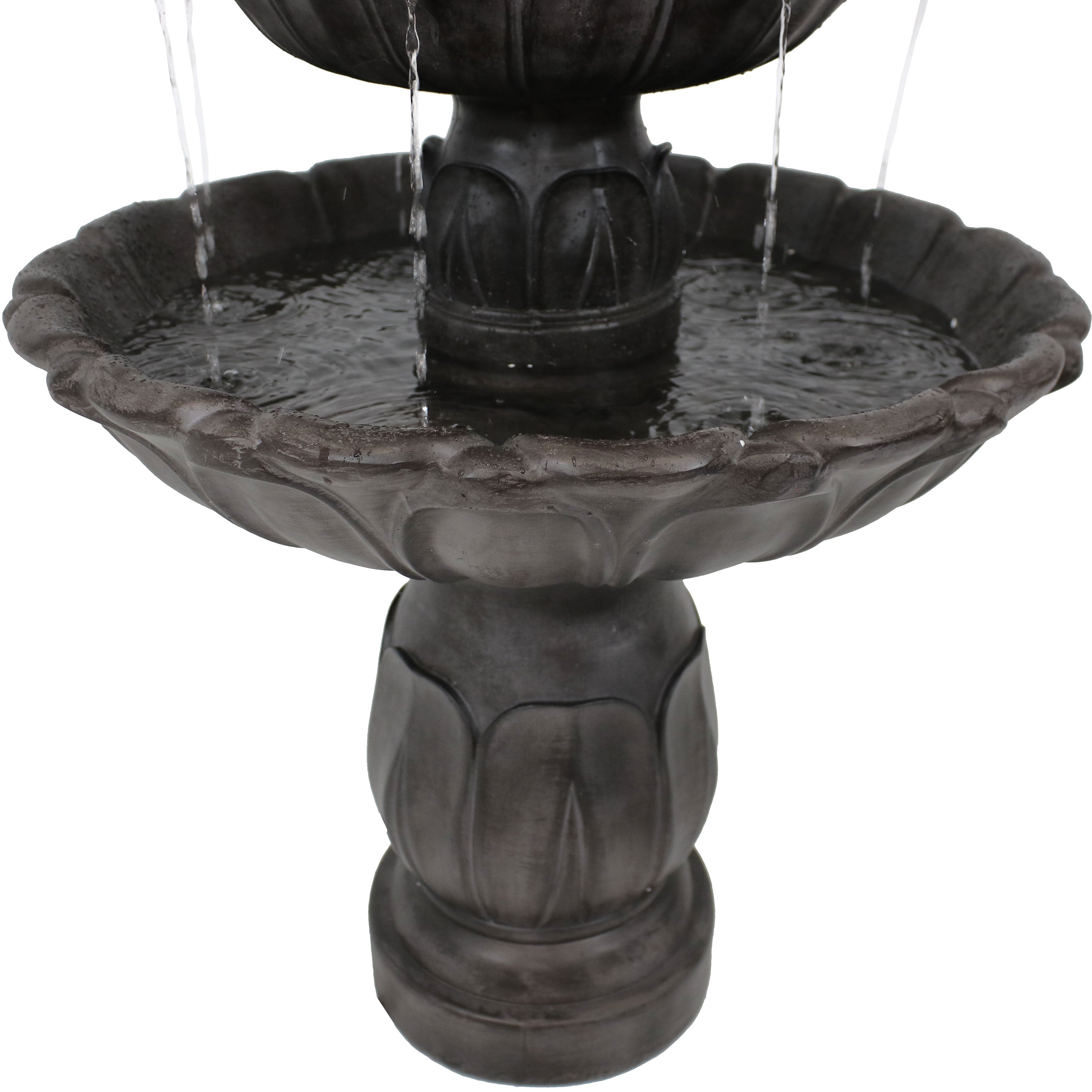 Sunnydaze 46" Classic Tulip 3-Tier Electric Water Fountain