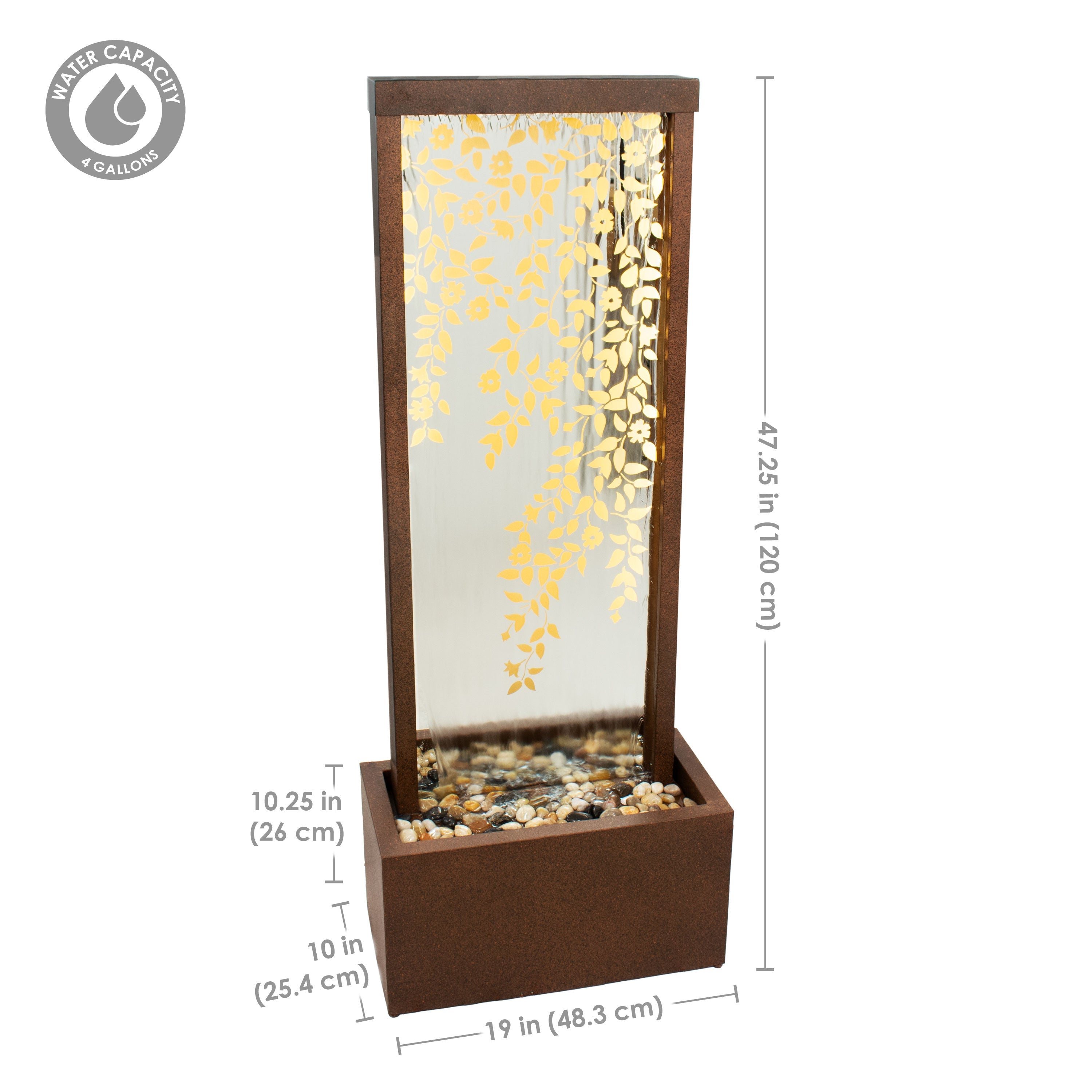 Sunnydaze 47.25" Wisteria Vines Outdoor Water Fountain with Lights MCA-2851