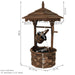 Sunnydaze 48" H Old-Fashioned Wood Wishing Well Fountain with Liner DSL-086