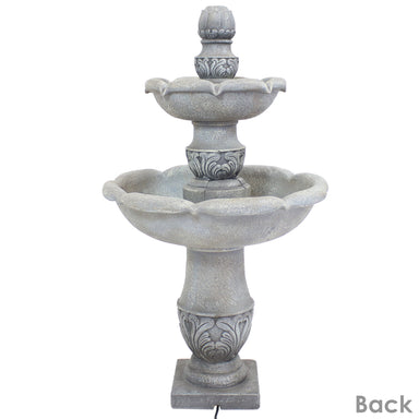 Sunnydaze 50" 2-Tier Outdoor Water Fountain French Garden Design FWD-433