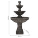 Sunnydaze 55" H Classic Designer 3-Tier Outdoor Water Fountain