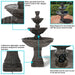 Sunnydaze 55" H Classic Designer 3-Tier Outdoor Water Fountain