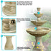 Sunnydaze 55" H Classic Designer 3-Tier Outdoor Water Fountain