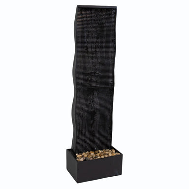 Sunnydaze  56" Curved Ridge Slate Tall Indoor Water Fountain with Light GSI-6051