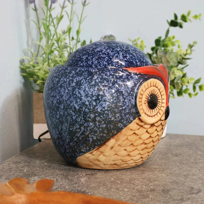 Sunnydaze 6" Ceramic Owl Indoor Tabletop Water Fountain SSS-492