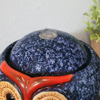 Sunnydaze 6" Ceramic Owl Indoor Tabletop Water Fountain SSS-492