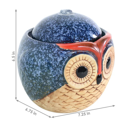 Sunnydaze 6" Ceramic Owl Indoor Tabletop Water Fountain SSS-492