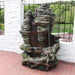 Sunnydaze 61" Flat Rock Summit Large Outdoor Waterfall Fountain with LED Lights DW-09032