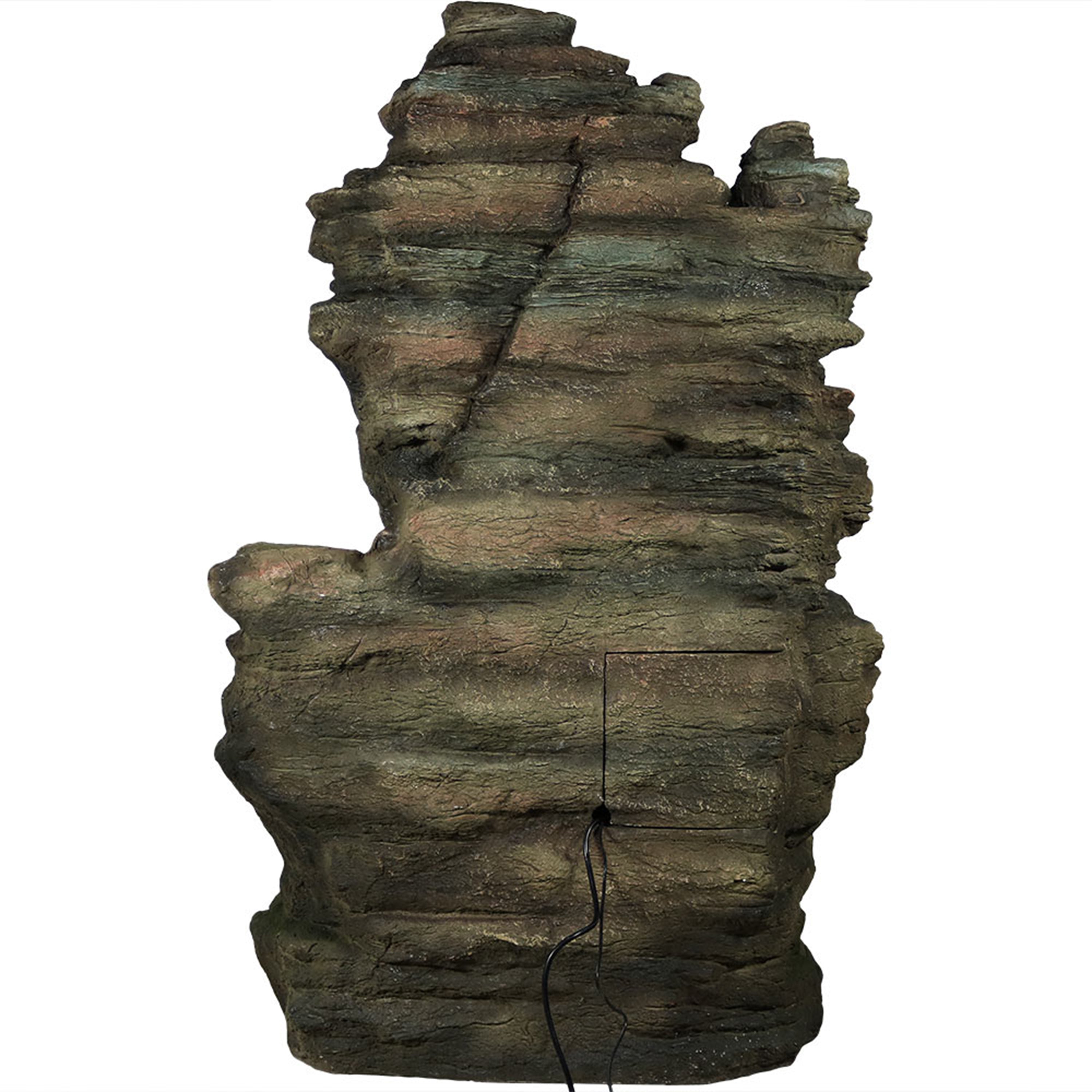 Sunnydaze 61" Flat Rock Summit Large Outdoor Waterfall Fountain with LED Lights DW-09032