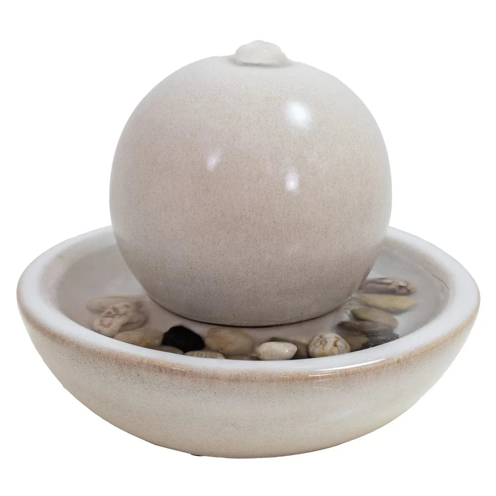 Sunnydaze 7" Indoor Ceramic Tabletop Water Fountain with Orb
