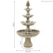 Sunnydaze 80" H 4-Tier Grand Courtyard Outdoor Water Fountain