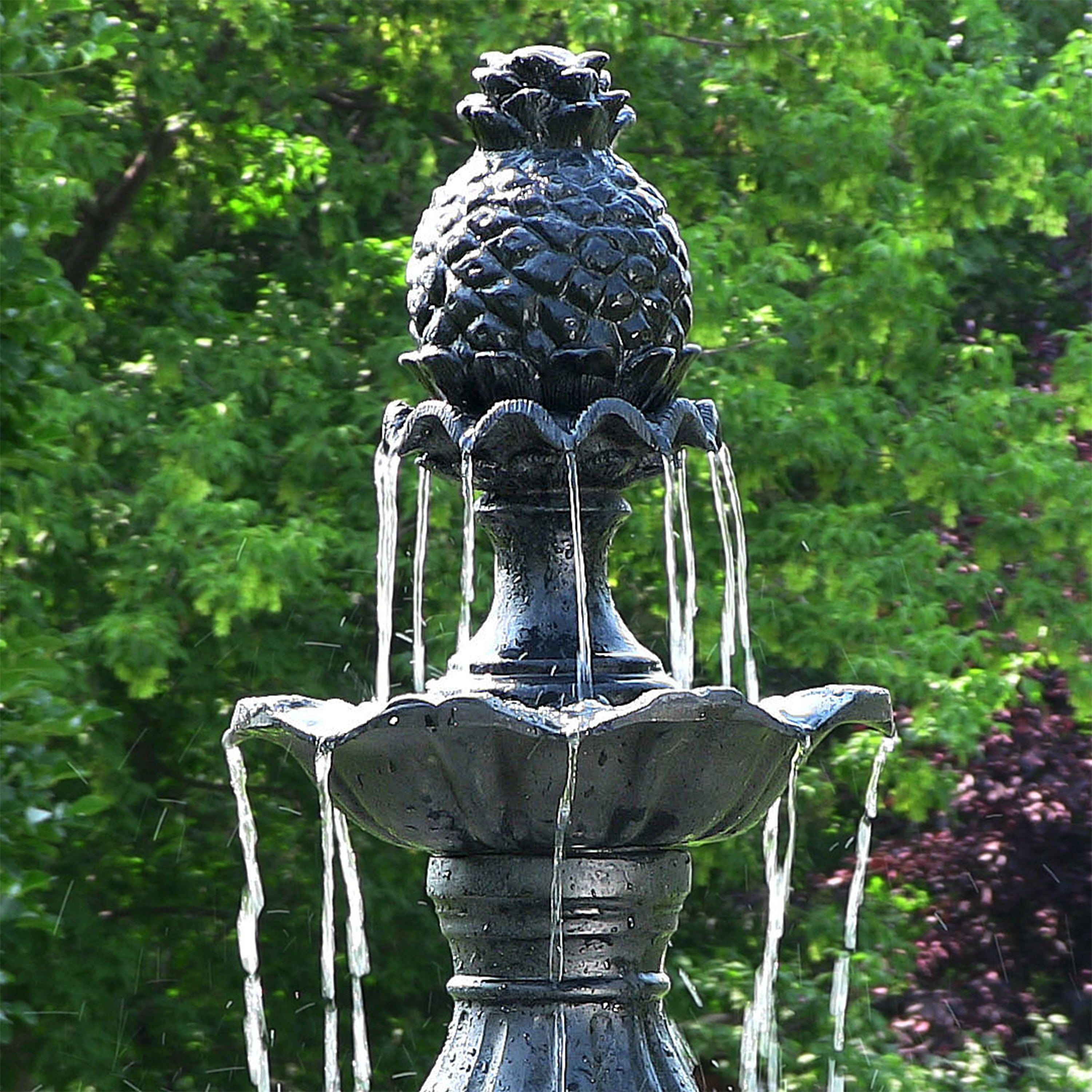 Sunnydaze 80" H 4-Tier Grand Courtyard Outdoor Water Fountain