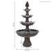 Sunnydaze 80" H 4-Tier Grand Courtyard Outdoor Water Fountain