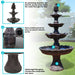 Sunnydaze 80" H 4-Tier Grand Courtyard Outdoor Water Fountain