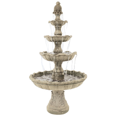 Sunnydaze 80" H 4-Tier Grand Courtyard Outdoor Water Fountain FC-73850