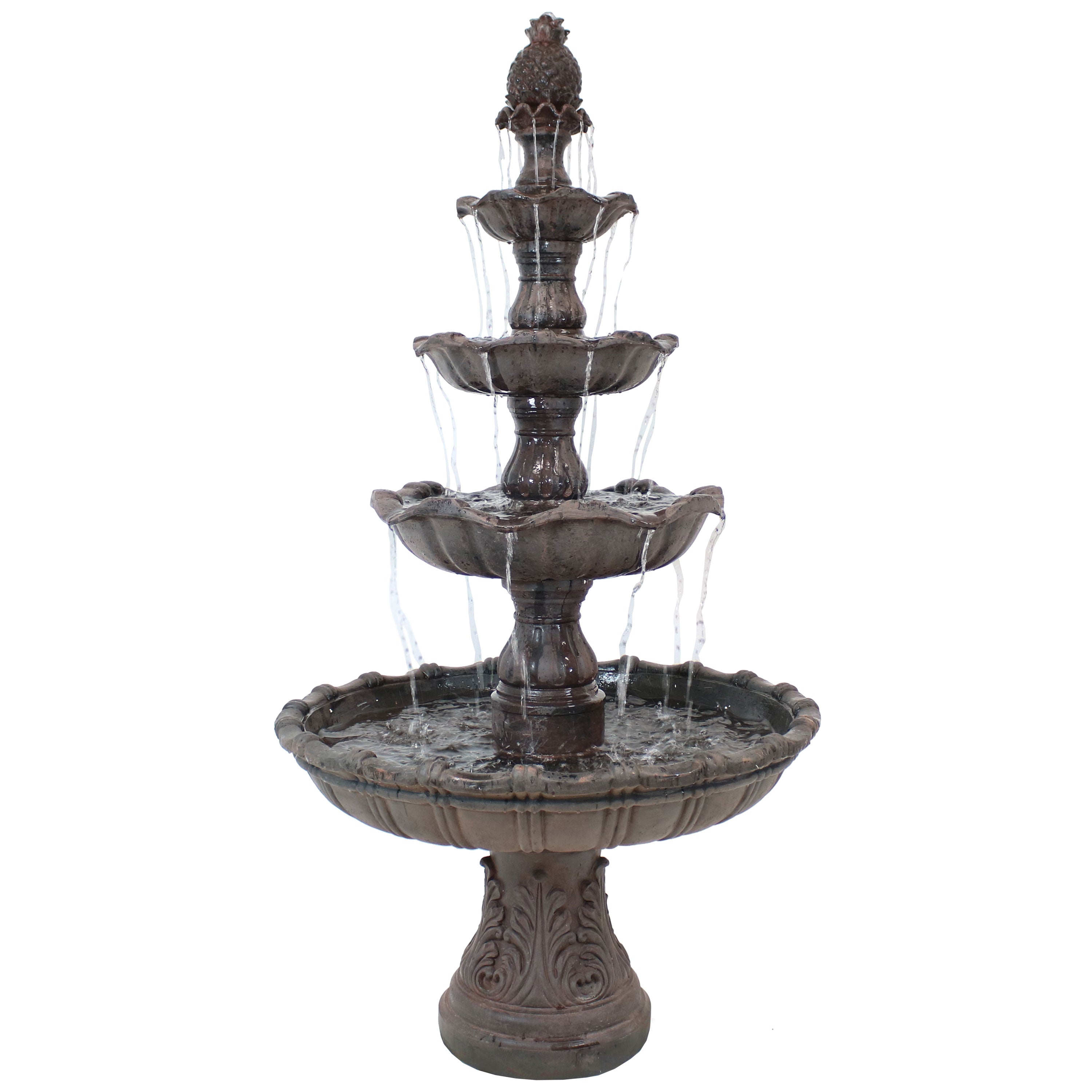 Sunnydaze 80" H 4-Tier Grand Courtyard Outdoor Water Fountain FC-73850-DKCHSNT