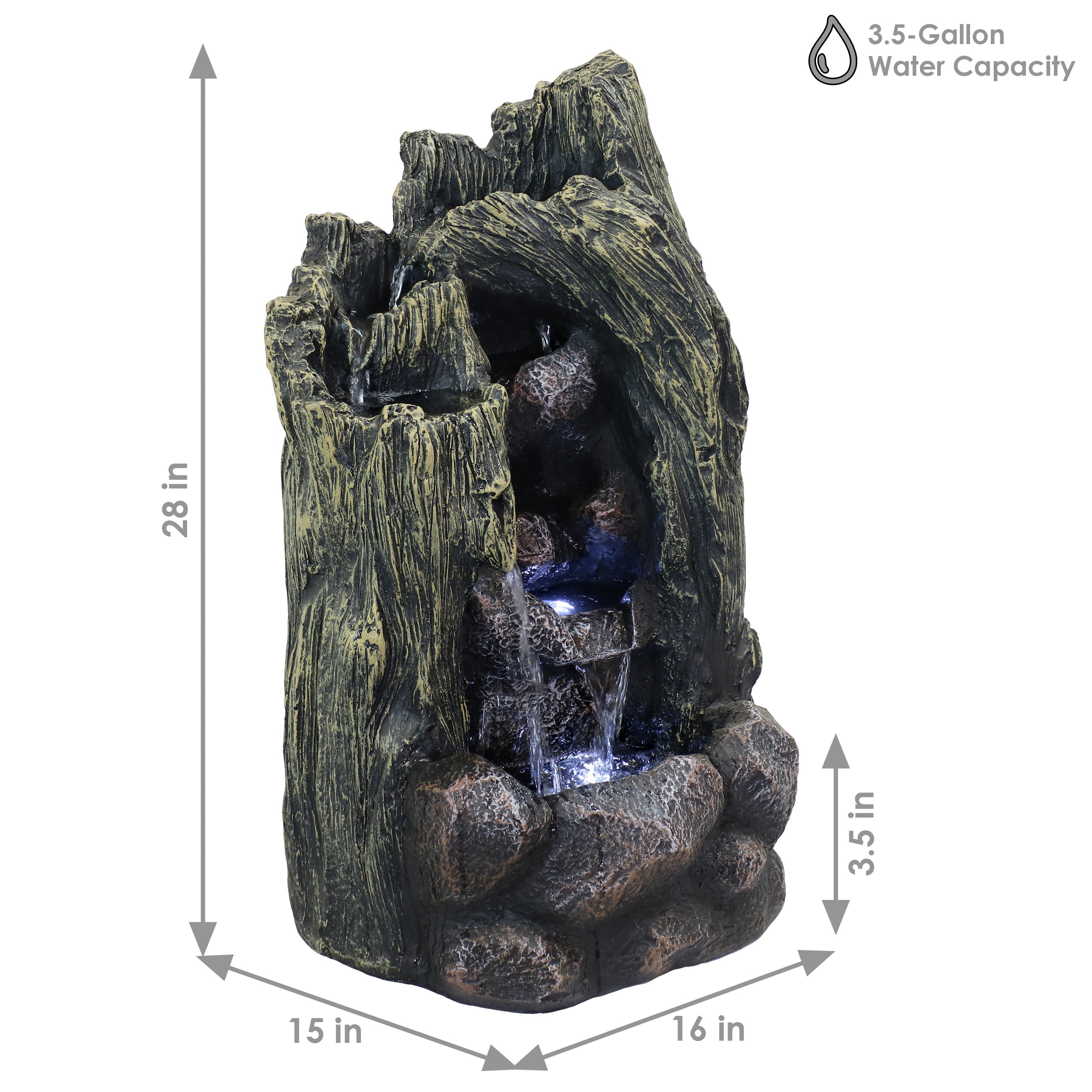 Sunnydaze Cavern of Mystery Outdoor Rock Water Fountain FWD-471
