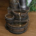 Sunnydaze Cozy Farmhouse Pump and Barrels Outdoor Fountain with Lights XSS-424