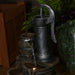 Sunnydaze Cozy Farmhouse Pump and Barrels Outdoor Fountain with Lights XSS-424