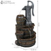 Sunnydaze Cozy Farmhouse Pump and Barrels Outdoor Fountain with Lights XSS-424