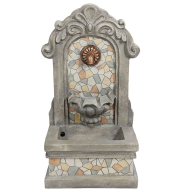 Sunnydaze Enchanting Estate Polyresin Outdoor Wall Fountain with Flat Back WNC-861