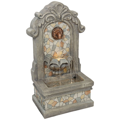 Sunnydaze Enchanting Estate Polyresin Outdoor Wall Fountain with Flat Back WNC-861