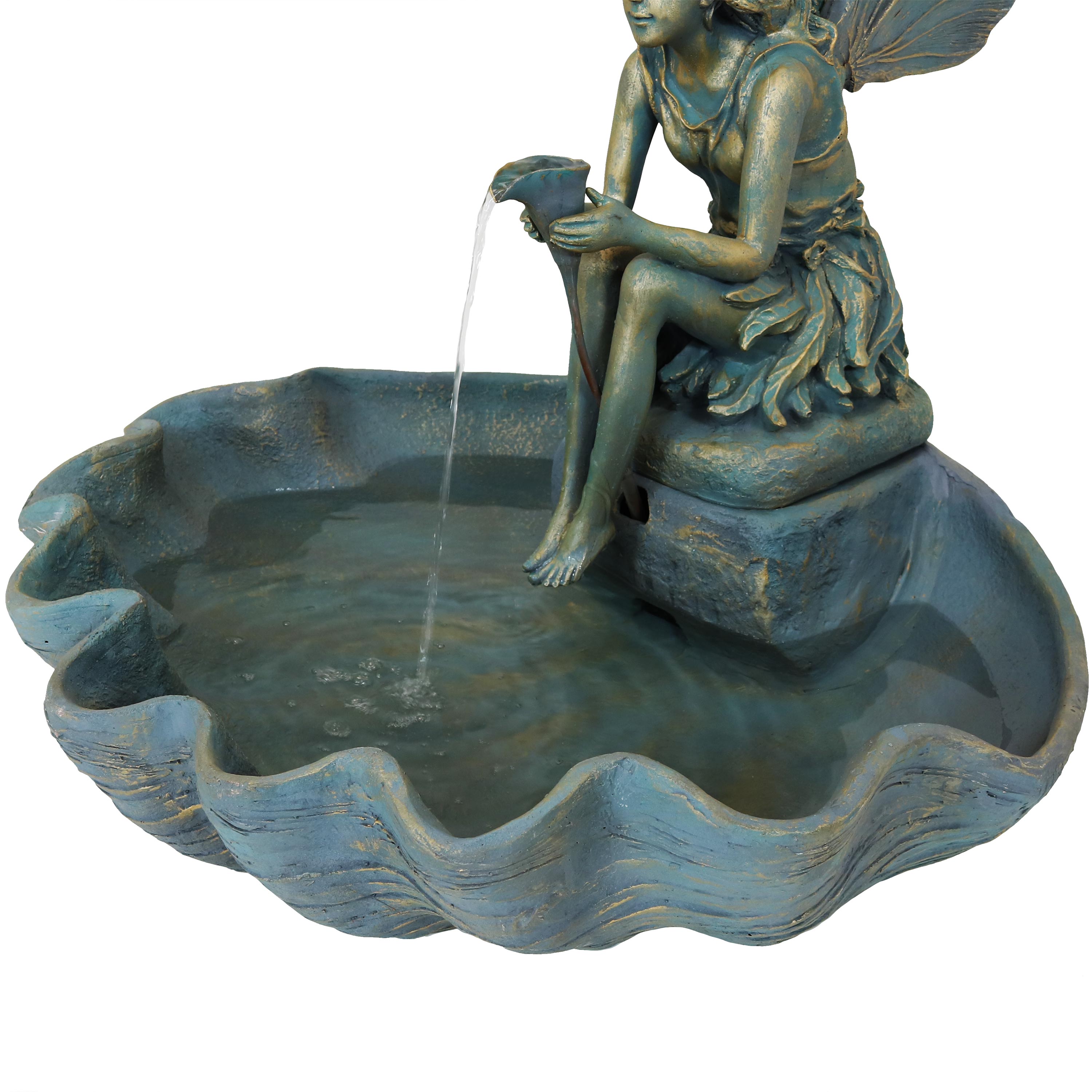 Sunnydaze Fairy Shell Outdoor Water Fountain - 30" H FC-73724