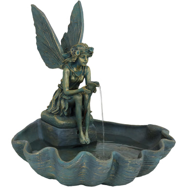 Sunnydaze Fairy Shell Outdoor Water Fountain - 30" H FC-73724
