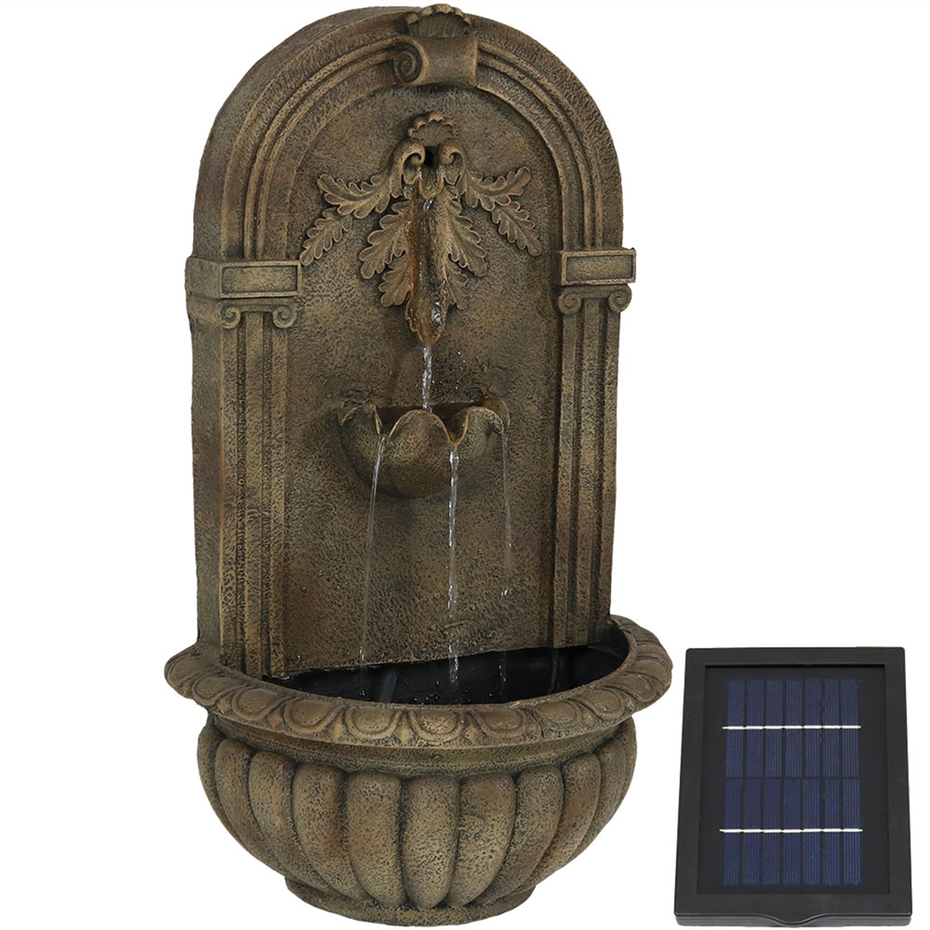 Sunnydaze Florence Solar Outdoor Wall Fountain XCA-132146003-FS-S