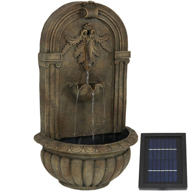 Sunnydaze Florence Solar Outdoor Wall Fountain XCA-132146003-FS-S