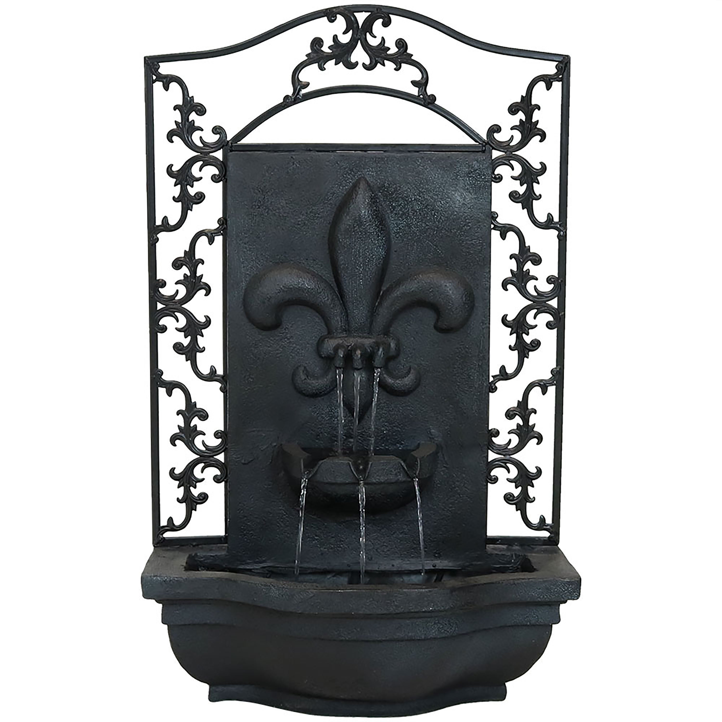 Sunnydaze French Lily Outdoor Wall Fountain with Battery Backup XCA-132388005-L-SOD