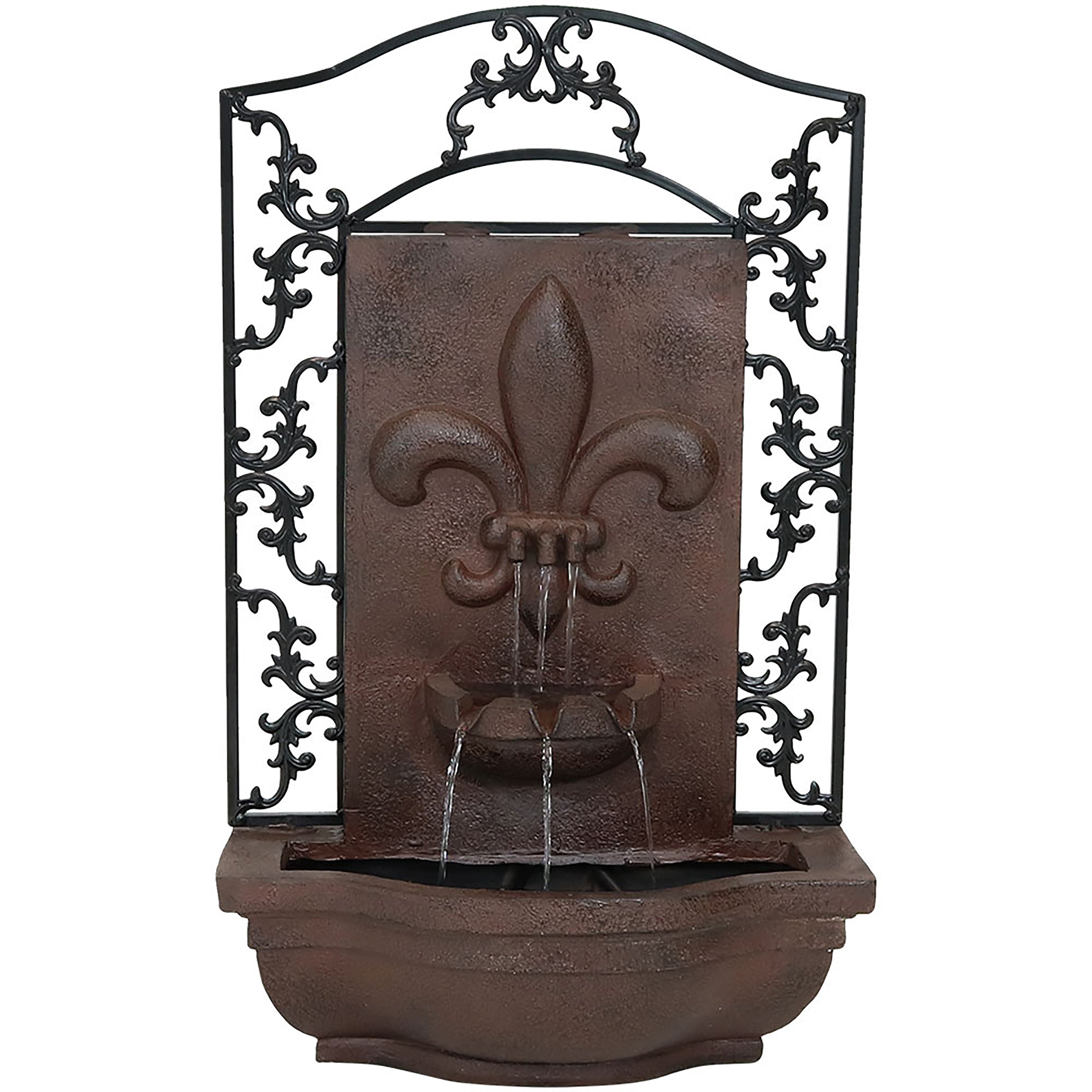 Sunnydaze French Lily Solar Outdoor Wall Fountain XCA-132388002-I-S